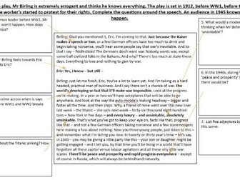 An Inspector Calls SOW