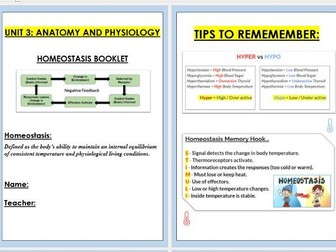 Homeostasis Exam Booklet