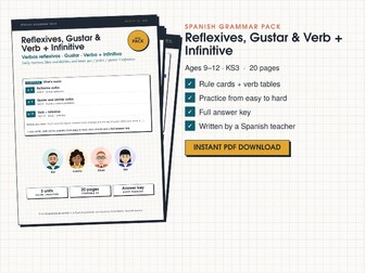 Spanish Reflexive Verbs and Gustar Worksheets