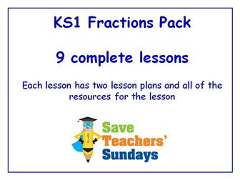 KS1 Fractions Lessons Bundle / Pack (9 Lessons)
