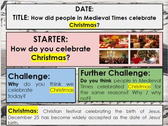 KS3 Medieval Christmas Lesson: How did people in the Medieval Period celebrate Christmas?