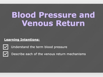 A Level PE - Blood Pressure and Venous Return