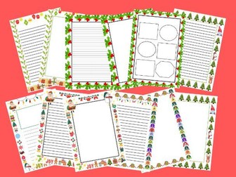 12 Christmas Borders for Writing and Displays