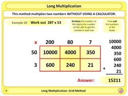 Long Multiplication - Grid Method KS2 by Magictrickster - Teaching ...