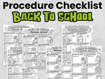 Back to School Classroom Procedures Checklist | Editable Primary Routine & Independence Activity