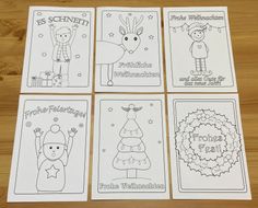 German Christmas cards to print and colour | Teaching Resources