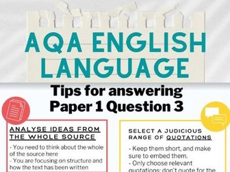 AQA GCSE ENGLISH LANGUAGE HELP SHEETS