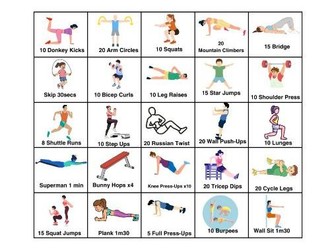 Fitness Bingo