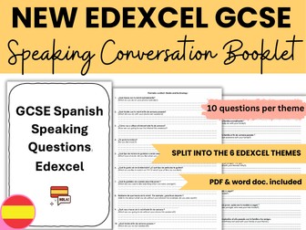 New Edexcel Spanish General Conversation Speaking Questions