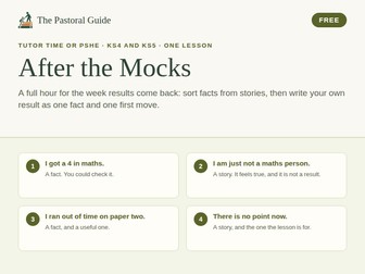 After the mocks: a tutor time lesson for the week mock results come back, KS4 and KS5
