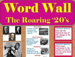 The Roaring 1920’s Vocabulary WORD WALL Posters (U.S.History)
