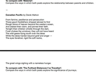 Practice Questions: 2025 Edexcel A-Level Poems of the Decade and Unseen Poems