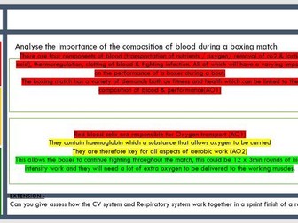 EDEXCEL GCSE PE: 1.2 THE STRUCTURE & FUNCTION OF THE CARDIO-RESPIRATORY SYSTEM