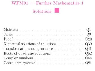 Pearson IAL Mathematics - Further Pure Mathematics 1 - Question By Topic - Solution PDF