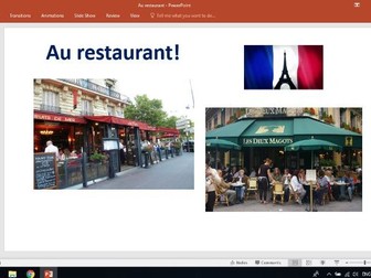 Au restaurant.  How to order food and drink from a menu in France.