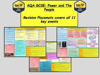 AQA GCSE History Revision: Power and the People -  Revision Placemats