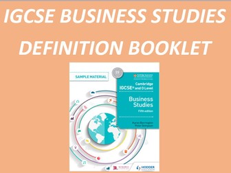 IGCSE Business Definition Booklet