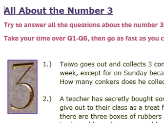 All About the Number 3 - KS2 Number, Fractions