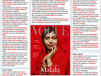 NEW! Eduqas GCSE Media - Vogue Knowledge Organiser