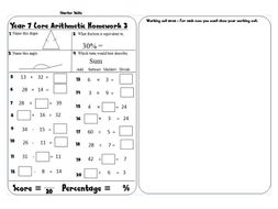 year 7 homework booklet maths