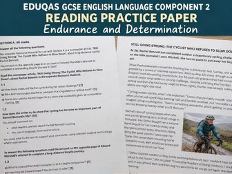 EDUQAS GCSE English Language C2 – Reading Practice Paper: Endurance and Determination