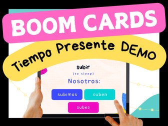 Spanish Present Tense DEMO | Interactive Activity | Digital Task Boom Cards