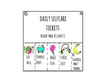 FREE Downloadable Self Care Cards  - 4 x A5 Staff & Student Wellbeing Cards.