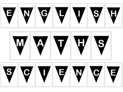 Bundle Of Display Working Wall Bunting Titles Banners Science