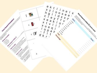 Word Search with Flashcards initial /l/ - Voca Quest Printable