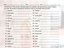 linking words connectors jumbled words worksheet