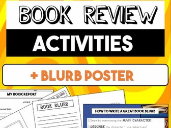 Book Review Activities + 'How to Write a Great Blurb' Poster
