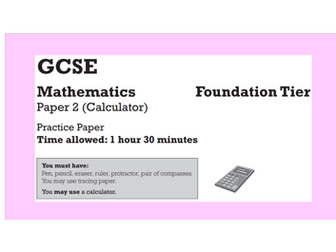 GCSE Maths (1-9) Foundation practice paper with powerpoint answers