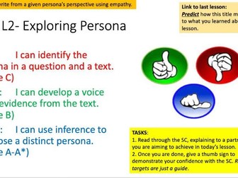 Q3 IGCSE Language, Developing a Persona