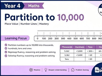 Partition Numbers to 10,000 | Place Value & Number Lines