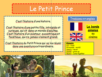 Film Le Petit Prince (KS3)