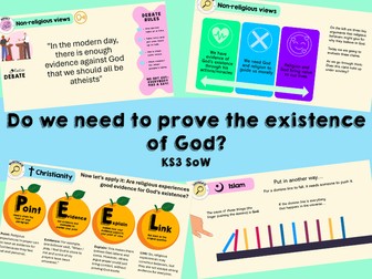 KS3 RE- "Do we need to prove the existence of God?"