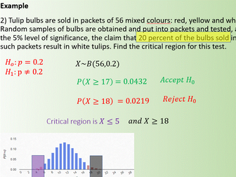 A level statistics: Critical regions with normal,t, binomial and poisson with casio FX CG50