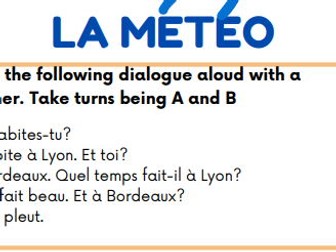 French reading aloud practise on the weather