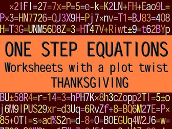 ONE STEP EQUATIONS - THANKSGIVING
