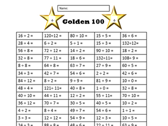 100 multiplication and 100 division questions