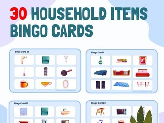 Household Items Bingo | ESL Vocabulary Game (30 Unique Cards)