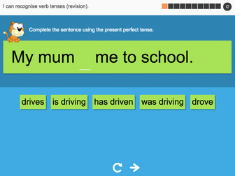 I can recognise verb tenses revision (revision) - Interactive Activity - Year 6 Spag