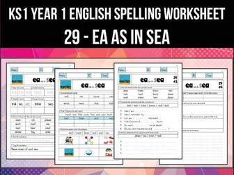 Spelling & Phonics Worksheet - iː sound spelled EA
