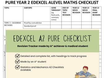 Edexcel A-Level Yr2 Pure Maths Checklist