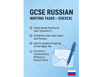 GCSE Russian Writing Task 1 – 22 Practice Topics