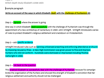 AQA GCSE History Elizabeth exam skills