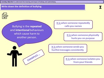 KS3 Bullying - Friendship Issues, Online Bullying, Impacts of Bullying, Reporting Bullying. 2 hours