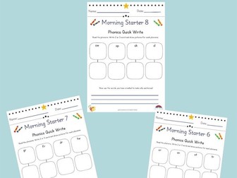 Phonic Phase 3 & 4 Revisit Morning Starter activities for Y1