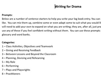 Drama GCSE Logbook
