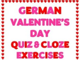 German Valentine's Day Quiz & Cloze Exercises